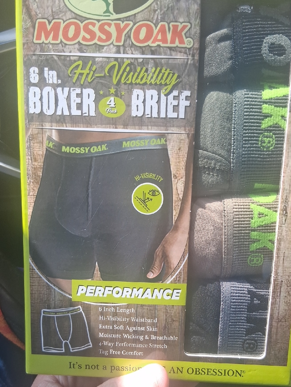 Mossy Oak 4 Pack Hi Visibility Boxer Briefs